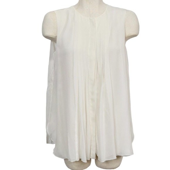 THE MERCER - 100% Silk short sleeve ivory  tunic women's size EU 40, US M - Picture 2 of 6